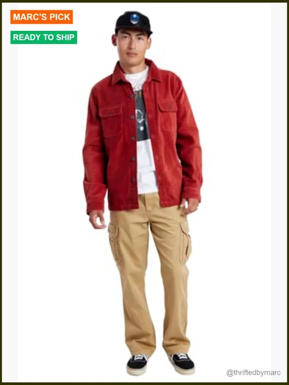 Relaxed Fit Cargo Pants with Belt Cotton Twill Casual Straight Leg